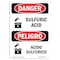 Signmission Safety Sign, OSHA Danger, 10" Height, Rigid Plastic, Sulfuric Acid With Symbol Spanish OS-DS-P-710-VS-1585 - alternate 1